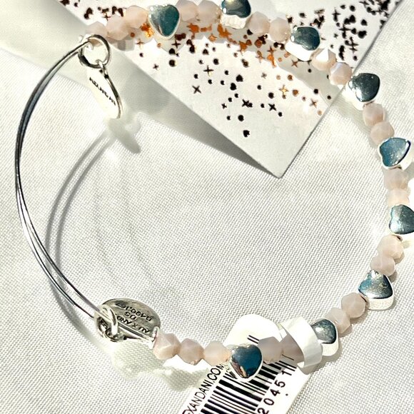 ALEX AND ANI HEART BEADED BRACELET, VERY LIGHT PURPLE - Picture 1 of 5